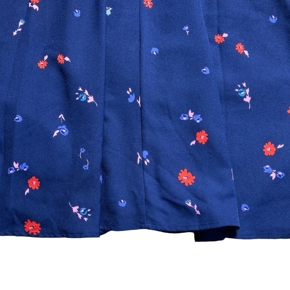 Modcloth Personality First Navy Blue Floral Print A-Line Dress US M - Picture 6 of 8